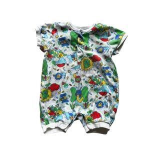 Vintage Agabang Baby Toddler 18 Month Romper Zoo Animals Lions Elephant 80s